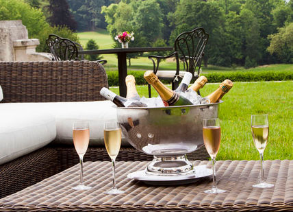 An image of a patio setting, Exclusive Group Stay and Chocolate Masterclass. Chateau Bouffemont