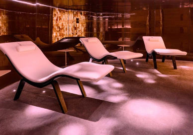 An image of a room with chairs and a table, Cloud Twelve. Cloud Twelve