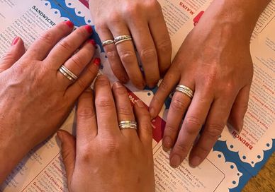 An image of hand made silver rings