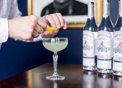 An image of a man making a drink, Gin Masterclass. The Distillery