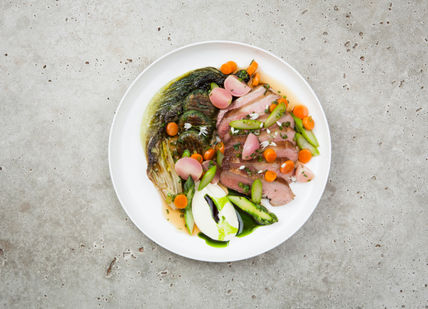 An image of a plate of food on a table, Six-Course Tasting Menu. Elystan Street