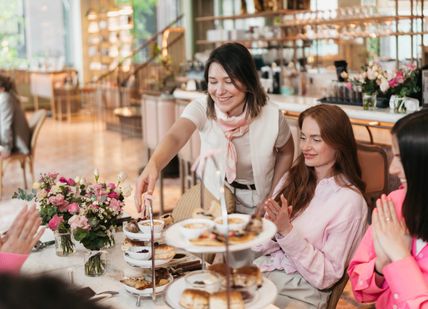 An image of ladies having an afternoon tea.  Hen Party experience