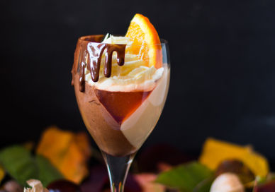 An image of a glass with chocolate cocktail
