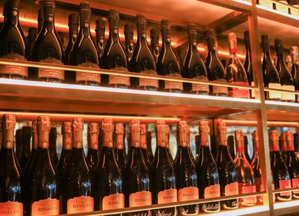 An image of a wine shop display, Procesecco Tasting . Prosecco House