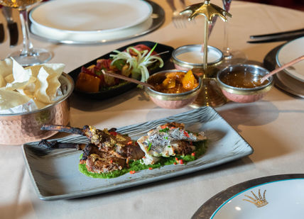 An image of a table setting with food, Three-Course Menu. The Rubens at the Palace - The Curry Room