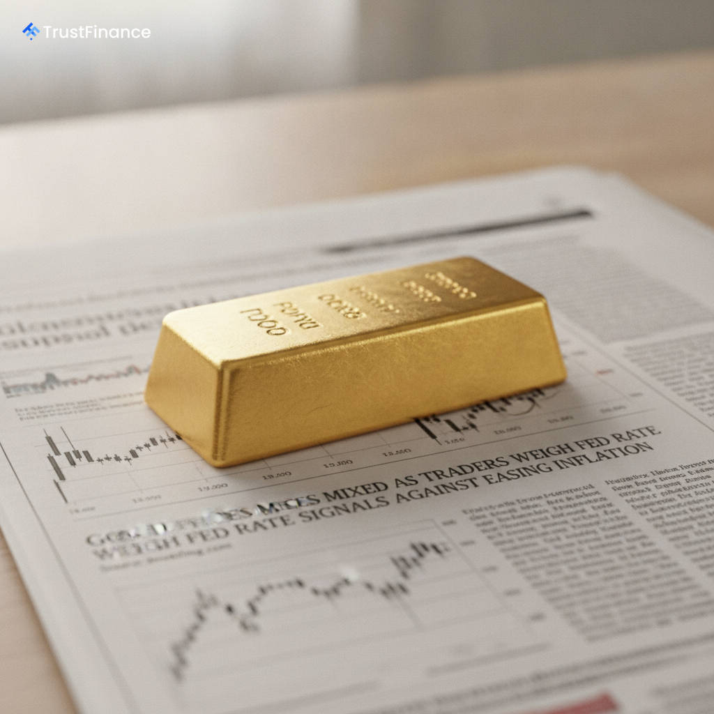Gold Prices Mixed as Traders Weigh Fed Rate Signals Against Easing Inflation