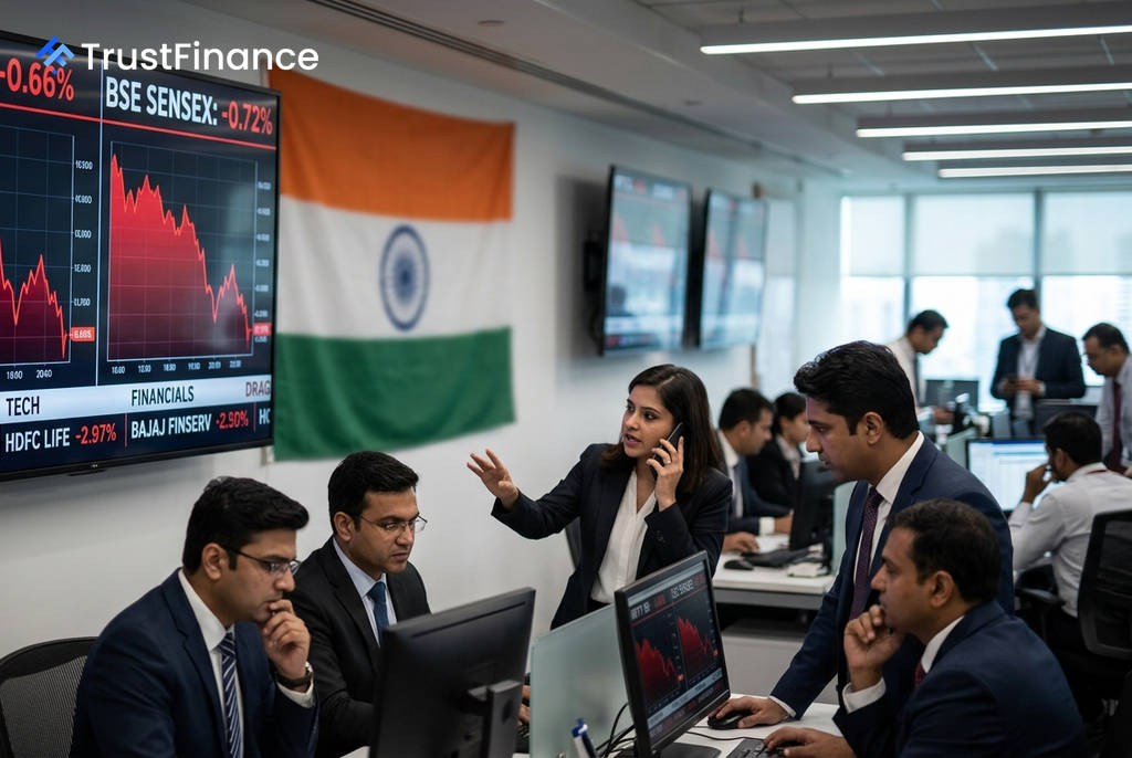 Pasaran Saham India Merosot; Nifty 50 dan Sensex Ditutup Rendah