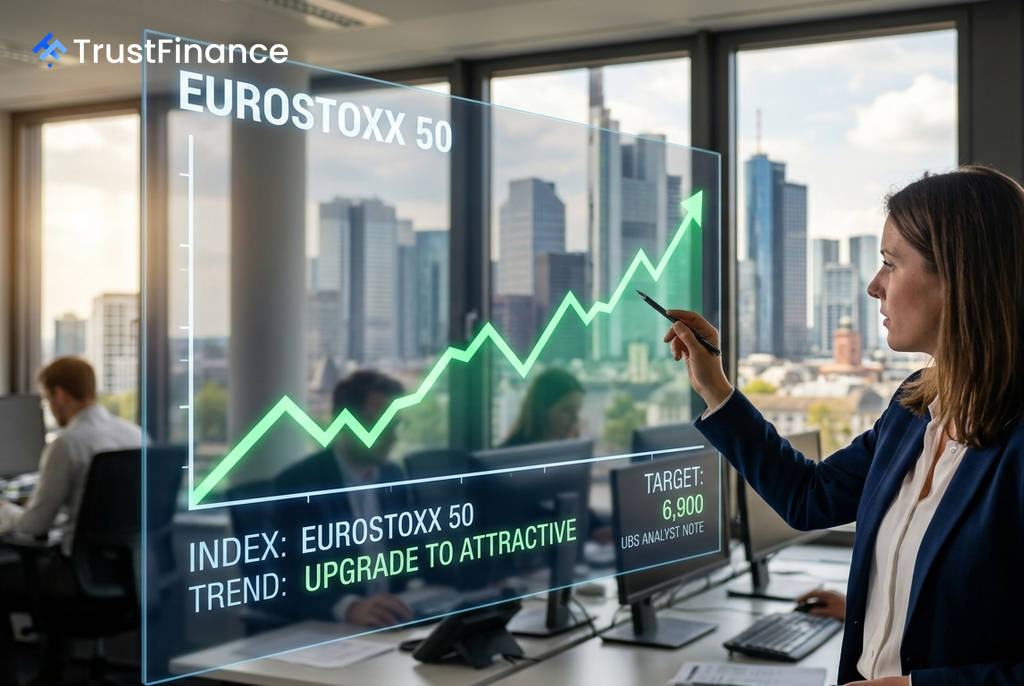 UBS nâng hạng chứng khoán châu Âu, tăng mục tiêu chỉ số EuroStoxx 50