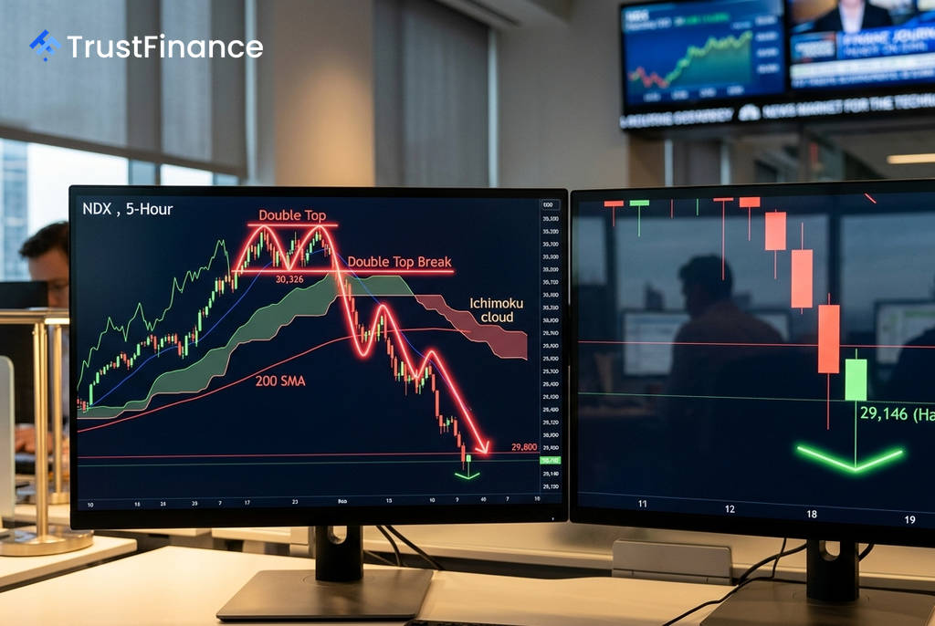 Nasdaq 100 Flashes Conflicting Technical Signals After Bearish Breakdown