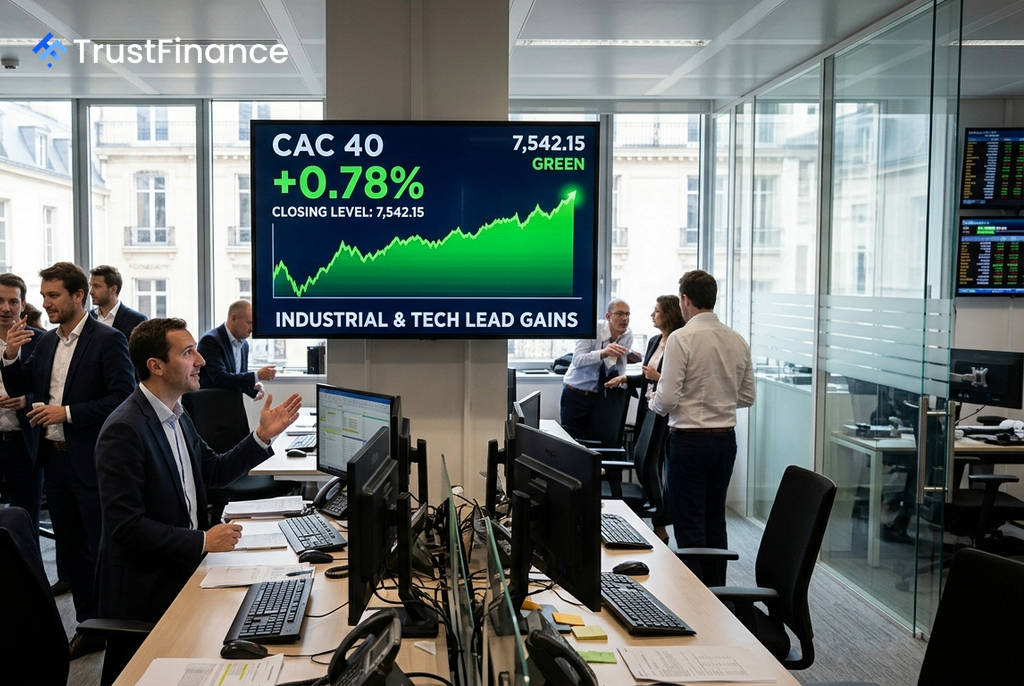 CAC 40 Gains 0.78% as Industrial and Tech Stocks Lead French Market Higher