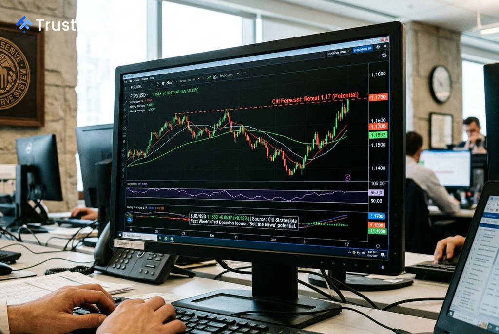 Citi Strategists See EUR/USD Retesting 1.17 on Potential 'Sell the News' Fed Reaction