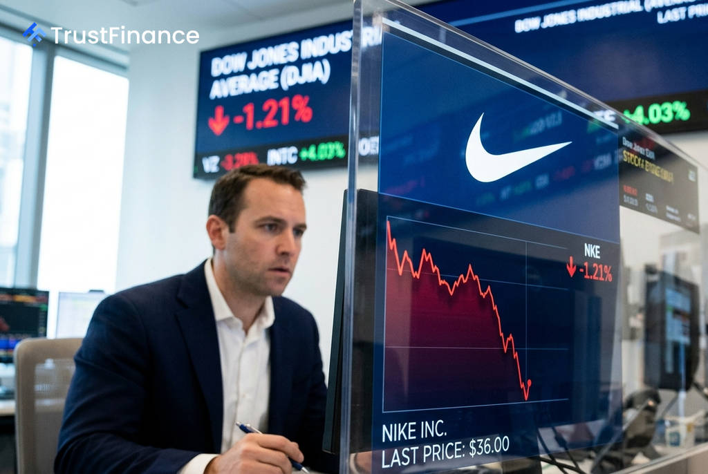 หุ้น Nike ร่วงหนัก เสี่ยงหลุดจากดัชนี Dow Jones หลังถูกถอดจาก S&P 100