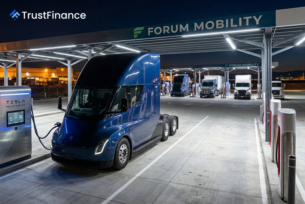 Tesla Perluas Rangkaian Pengecasan Trak Elektrik Melalui Kerjasama dengan Forum Mobility