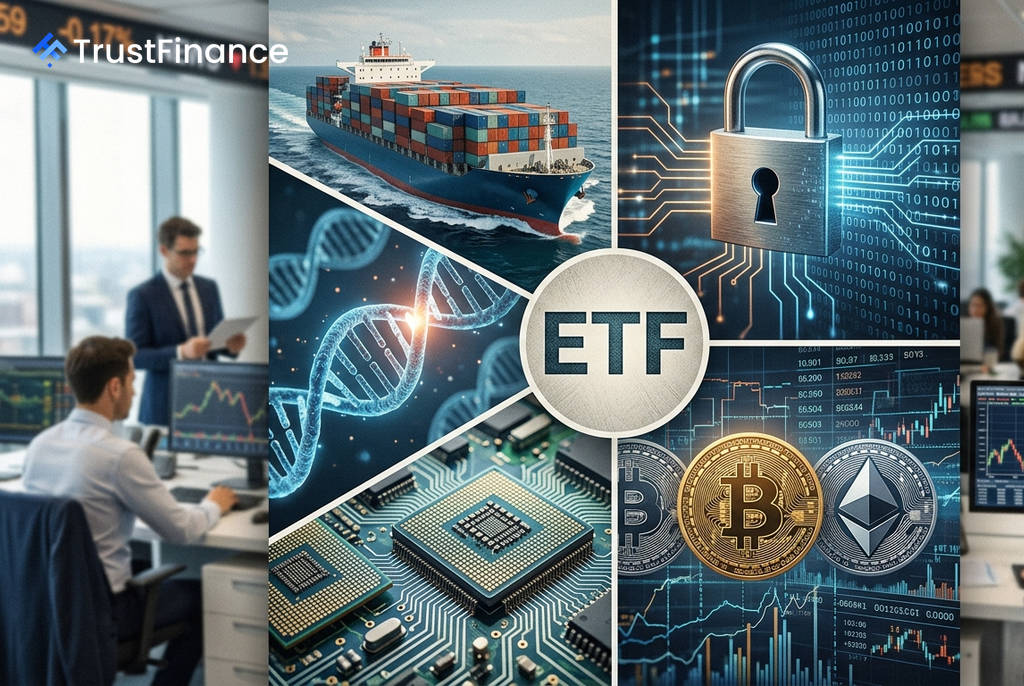 Shipping, Cybersecurity, and Crypto ETFs Show Strong Momentum