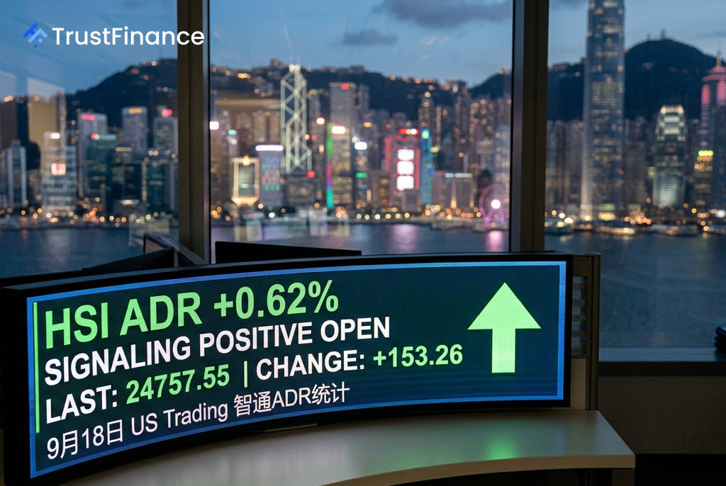 香港ADRは上昇、ハンセン指数は香港終値を153ポイント上回る