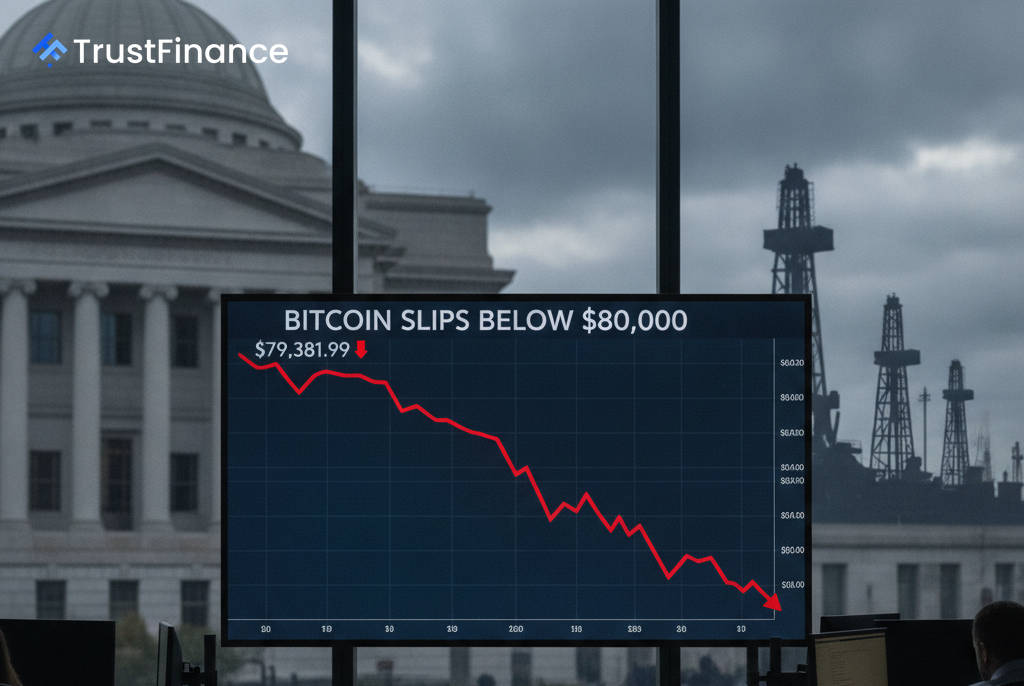 Bitcoin Menurun Di Bawah $80,000 Kerana Kebimbangan Kenaikan Kadar dan Lonjakan Minyak Memberi Kesan Kepada Sentimen