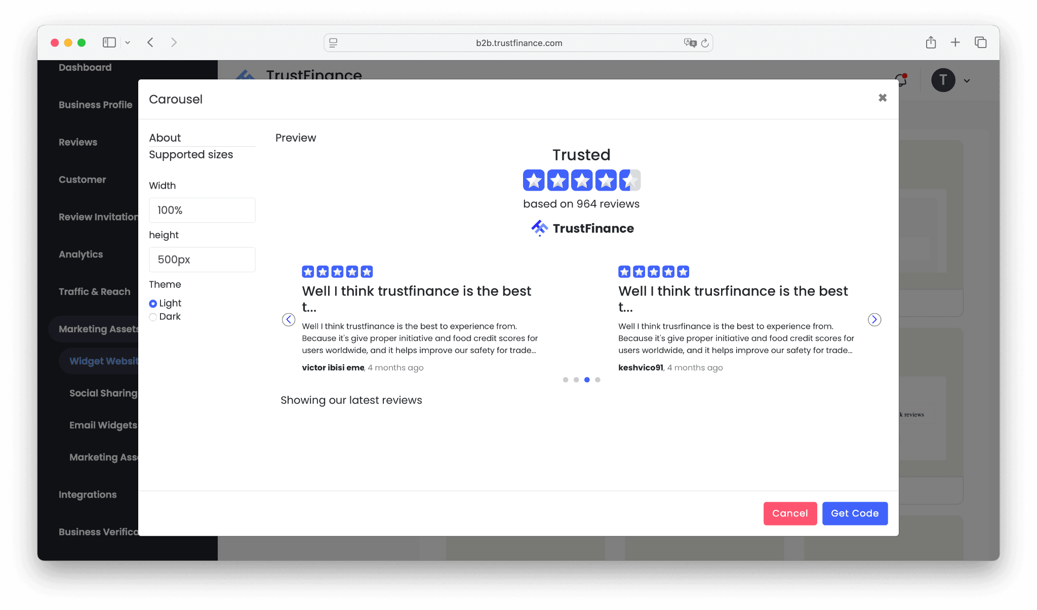 TrustFinance for Business