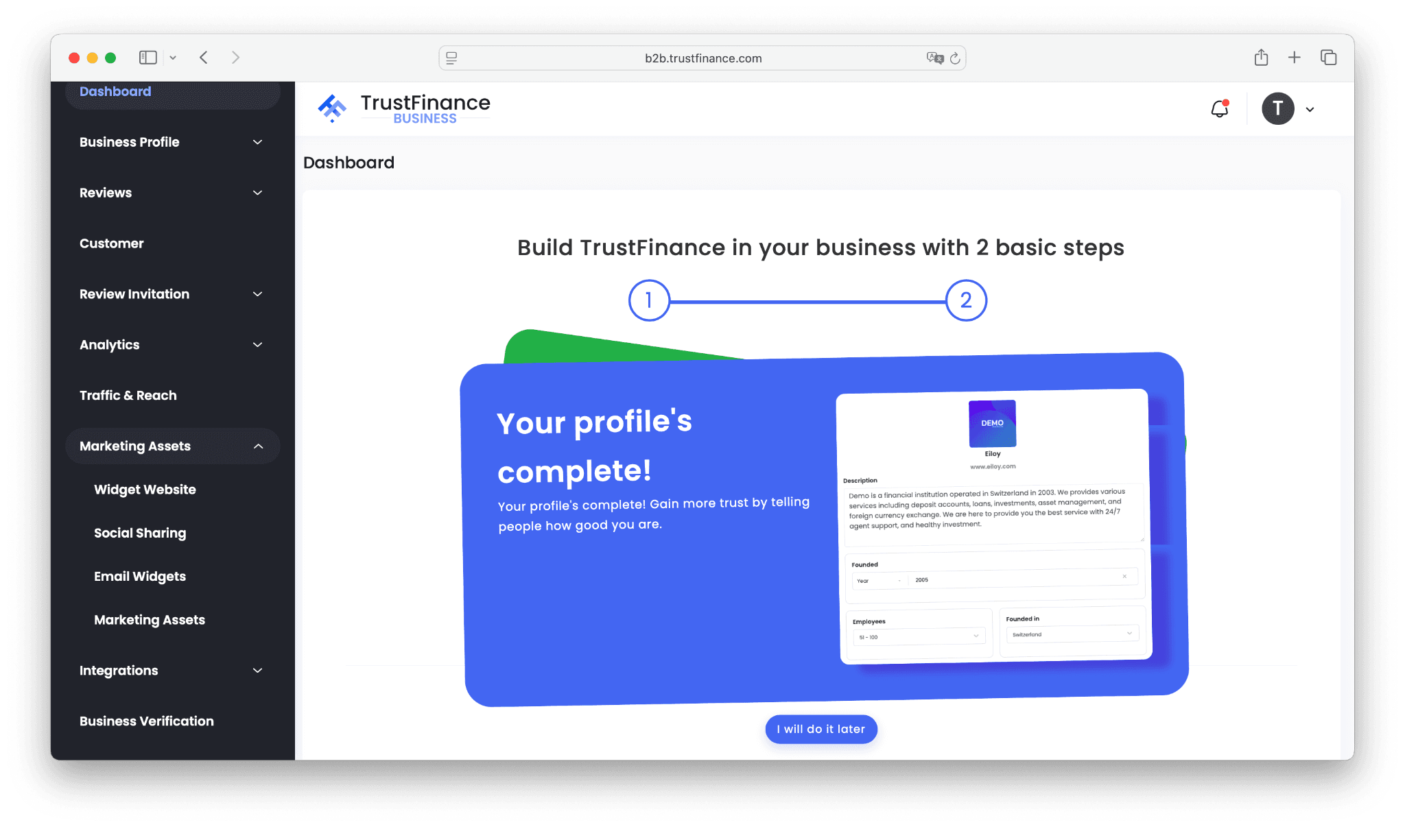 TrustFinance for Business