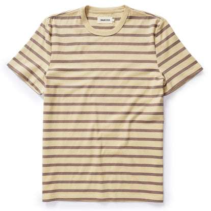 The Organic Cotton Tee in Vintage Gold Stripe