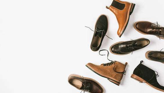 The assortment of Taylor Stitch footwear.