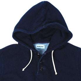 Indigo 3 Button Hooded Sweatshirt: Alternate Image 1