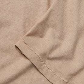 material shot of the sleeve of The Cotton Hemp Tee in Khaki