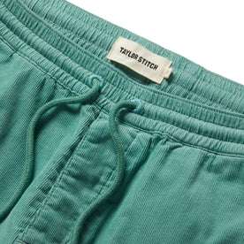 material shot of the waistband on The Après Short in Ocean Pinwale