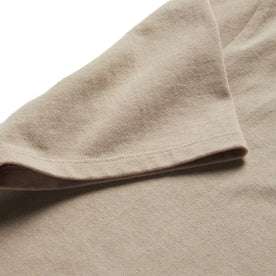 material shot of the sleeves on The Short Sleeve Heavy Bag Henley in Sand