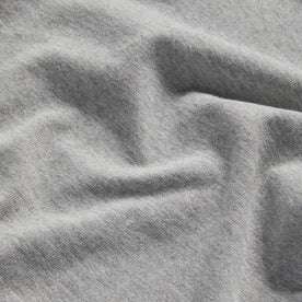 material shot of knit fabric of The Heavy Bag Ringer Tee in Aluminum