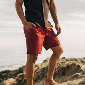 fit model wearing The Anchor Trunk in Red Clay