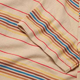 material shot of the sleeves on The Organic Cotton Tee in Sand Stripe
