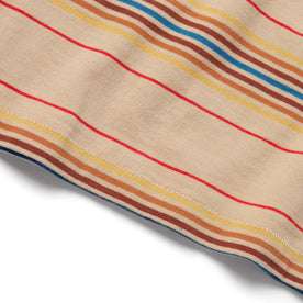 material shot of the hem on The Organic Cotton Tee in Sand Stripe
