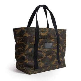flatlay of The Market Tote in Camo Boss Duck