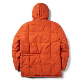 flatlay of the back of The Whitney Parka in Dusty Orange