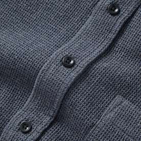 material shot of the buttons on The Jack in Coal Jaspe Waffle