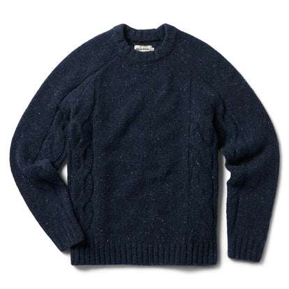 The Topside Sweater in Navy Donegal
