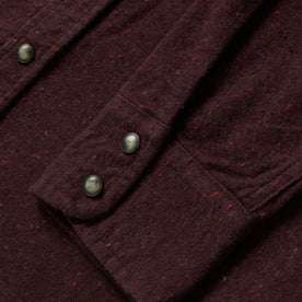material shot of the cuffs on The Western Shirt in Nutmeg Donegal