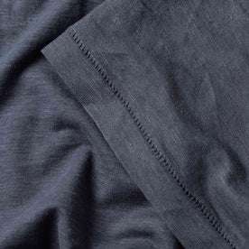 material shot of the sleeve on The Cotton Hemp Tee in Navy
