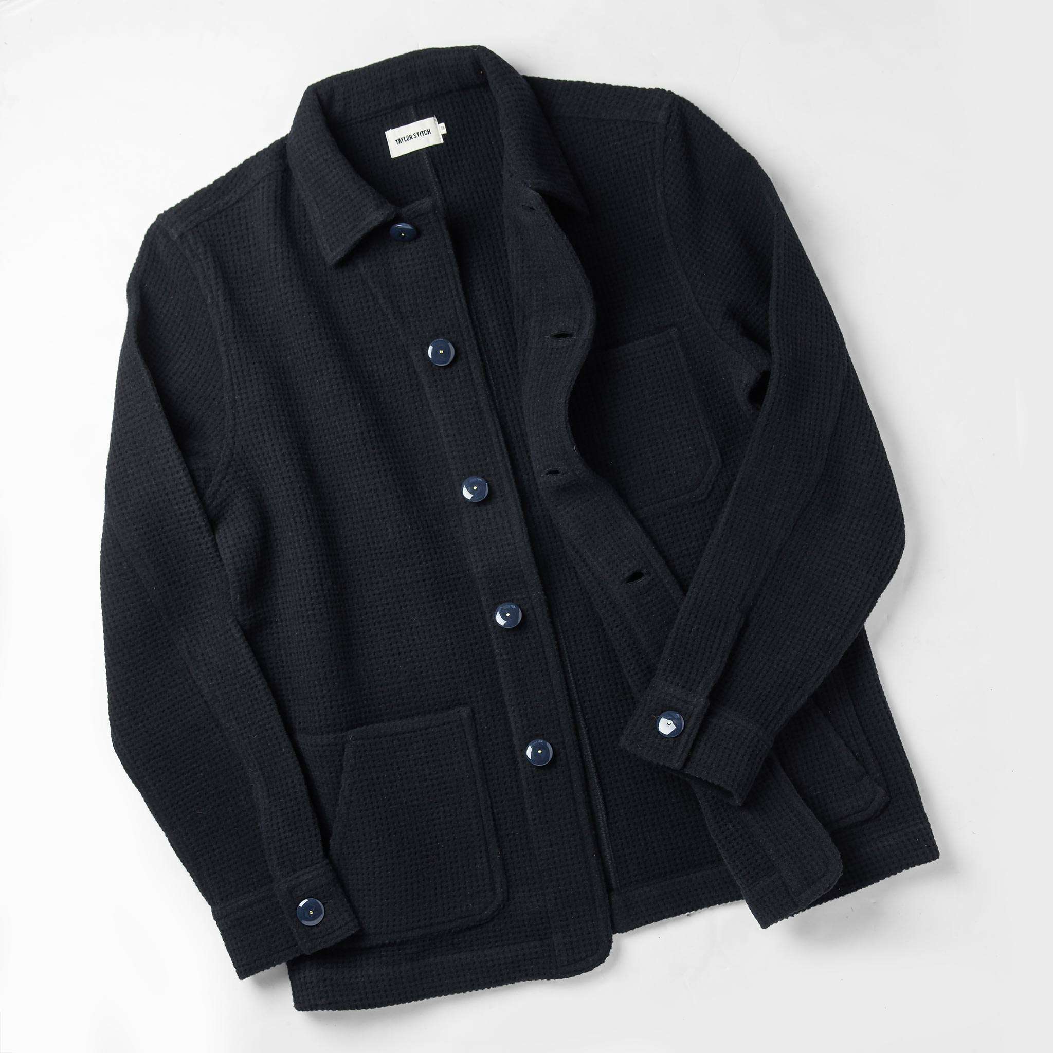 The Ojai Jacket in Navy Waffle Wool | Taylor Stitch