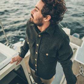 The Maritime Shirt Jacket in Moss Donegal Wool: Alternate Image 5