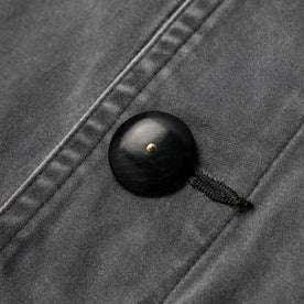 material shot of the buttons on The Ojai Jacket in Washed Charcoalx