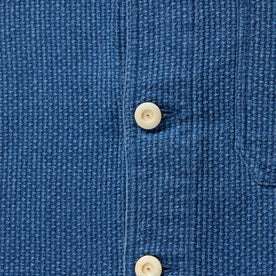 material shot of the buttons on The Ojai Jacket in Washed Indigo Sashiko
