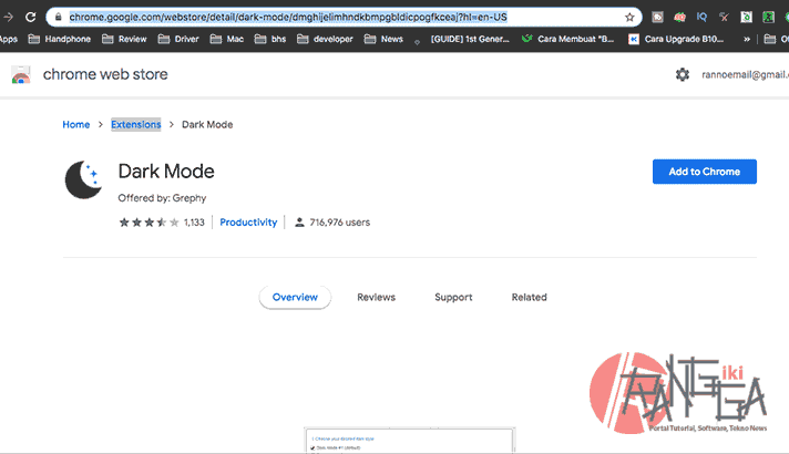 dark mode extention