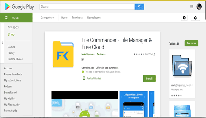 File Commander Play Store