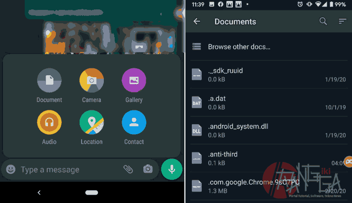 Mengirimkan file gambar di chat Whatsapp