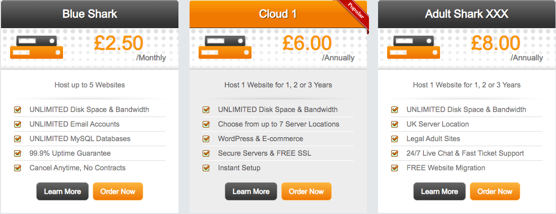 harga paket hosting di sharkhosting