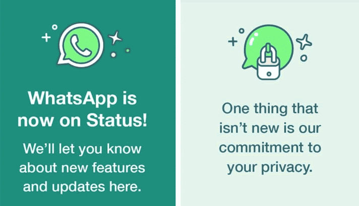 Whatsapp update status di aplikasi mereka sendiri