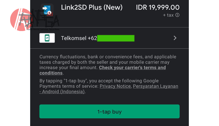 klik 1-tap buy untuk membeli aplikasi