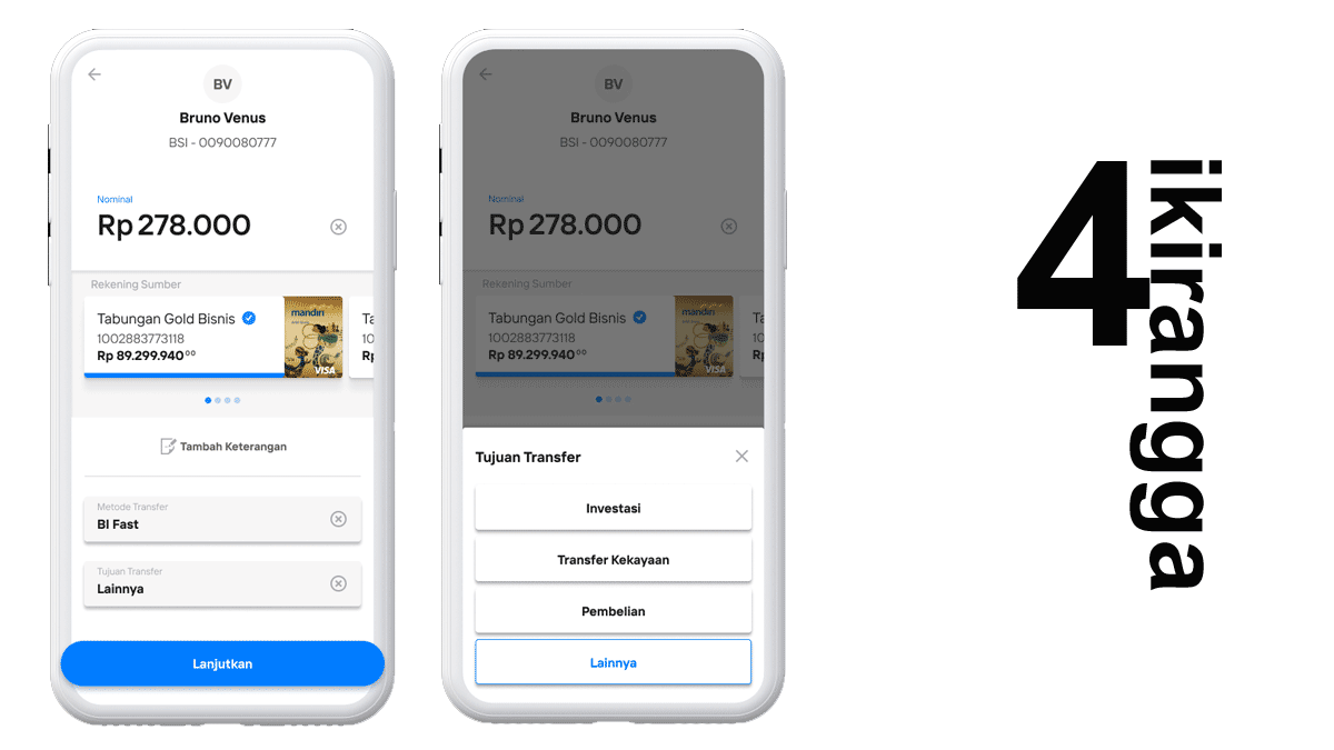 langkah ke empat adalah menentukan tujuan transaksi