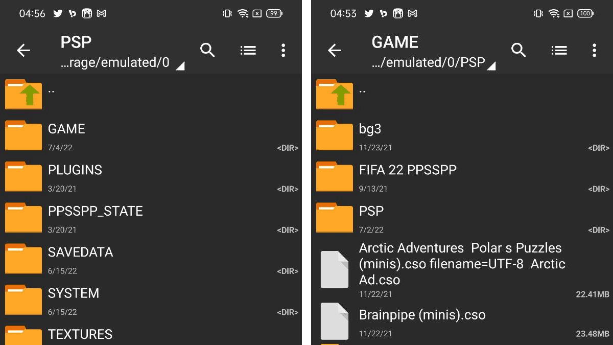 Sudah install game psp di folder game